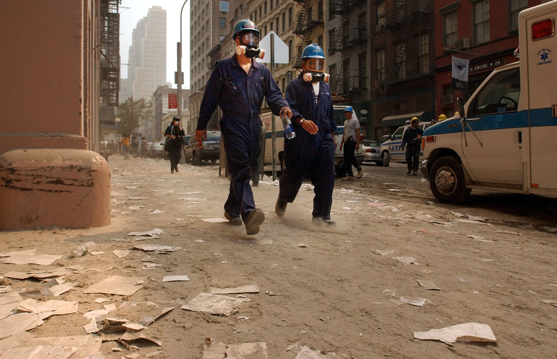 Dust from World Trade Center building collapse